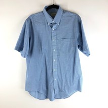 Vintage LL Bean Mens Button Down Shirt Short Sleeve Gingham Pocket Front... - £7.78 GBP