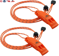 2-Pack Super Loud Emergency Whistles with Lanyard for Safety, Survival, Grid-Off - £12.49 GBP