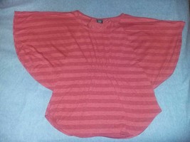 NEW Faded Glory Red Blouse Top Shirt Short Sleeve Women&#39;s Medium M 8-10 - £7.77 GBP