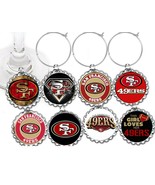 San Francisco 49ers  party theme wine glass cup charms markers 8 party f... - £7.64 GBP