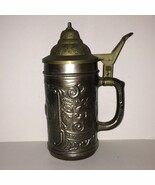 German Beer Stein Ein Prosit Der Gemutlichkeit Silver Plated Plastic Lid... - $33.36