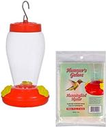 Plastic Hanging Hummingbird Feeder Set With Necter 4 Ounce - £7.06 GBP
