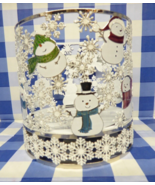 Bath &amp; Body Works Playing Snowmen 3 Wick Candle Holder Winter Snowflake ... - $316.39 MXN