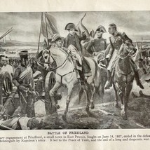 1914 Napoleon Battle of Friedland Russia Art Print Antique Military Coll... - $570.99 MXN