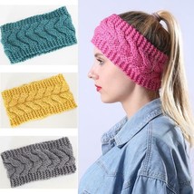 Ear Warmer Headband Women Winter Cable Knit Headband Twist Fuzzy Fleece  - £7.83 GBP