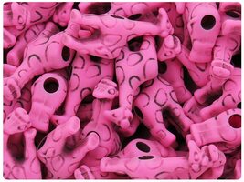 BeadTin Dark Pink Antique 26mm Giraffe Plastic Pony Beads (24pcs) - $2.39
