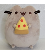 2018 Gund Pusheen Cute Gray Cat Holding Pizza Plush 8” Fat Cat - $13.50