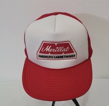 Scarce Foam Mesh Trucker&#39;s Cap / Hat Red White Merillat Cabinetry Snapback - £12.14 GBP