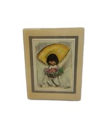 Vintage Ted DeGrazia 1964 The Flower Boy Plaque Art Free Stand Small - $253.10 MXN