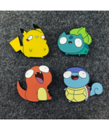 Set of 4 Pokemon Derpy Enamel Pins Starter Pikachu Squirtle Charmander B... - $325.01 MXN