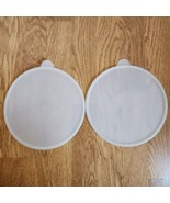 Tupperware Q Tab Replacement Lid Round Sheer 8&quot; 2578A-1 2578A-2 Lot Of 2 - £6.02 GBP