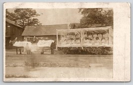 Brandon VT RPPC Horse Drawn Decorated Parade Wagon To Gratz PA Postcard AA3 - £15.76 GBP