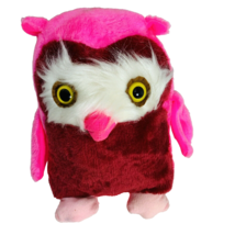 Bright Pink Wise Owl Plush Toy Acme Supply Corp 8 in tall Stuffed Vintage - £12.86 GBP