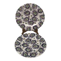 2 Emma Bridgewater England Pottery Liberty of London Peacock Plates 8-1/2&quot; - £69.69 GBP