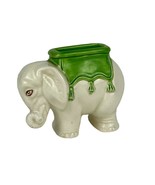 Vintage Ceramic Elephant Figurine Planter Toothpick Holder White - $19.80