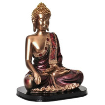 Buddha POBBU9G Meditating Earth Touching Bhumisparsha Mudra Gold Resin 9... - £37.65 GBP