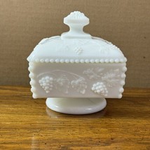 Westmoreland Glass Grape Pattern Candy Dish w Lid Beaded Rim Wedding Box... - $30.74