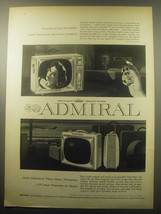 1959 Admiral Advertisement - Thin Man Portable Television, Son-R Wireless Remote - £11.78 GBP