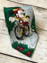 Disney Tie Mens Mickey Mouse Cyclist Necktie Bike Bicycle Bike Balancine... - $10.20