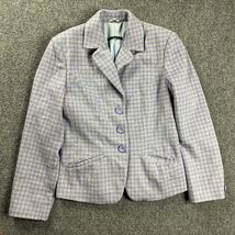 Sisley Blazer Womens 42 Purple Plaid Jacket Wool Adults Italy - €15,37 EUR
