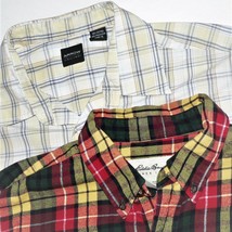 Lot OF 2 MEN&#39;S SHIRTS ~ FLANNEL PLAID &amp; SUMMER LIGHTWEIGHT ~ Sz L / Larg... - $16.82