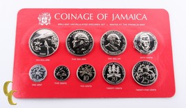 1980 Pièces de Monnaie Jamaica Brilliant Uncirculated (Bu ) Spécimen Kit 9 - €71,27 EUR