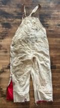 Carhartt 48x32 VTG 80s Insulated Bib Overalls Coveralls Tan Distressed T... - $914.23 MXN
