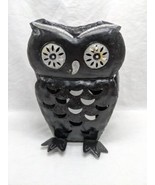 Halloween Black And Silver Owl Tealight Candle Holder Decor 8&quot; - $40.74 CAD