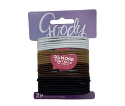 Goody Ouchless Pony Tail 29 pc Pack White Tan Brown Black Elastics - £9.17 GBP