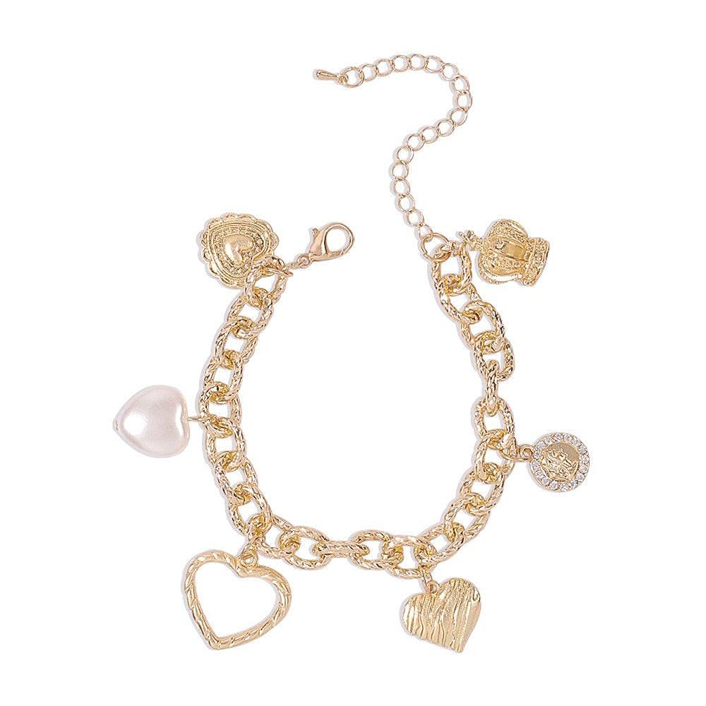 Gold Color Charm Women Snake Retro Cuban Chain Wristband Bangles Punk Bracelets
