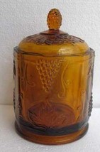 Vintage Indiana Depression Glass Amber Brown Color Grape &amp; Fruit Design ... - £46.85 GBP