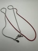 Silver And Red American Eagle Outfitters Long Cable Necklace 36” - £12.66 GBP