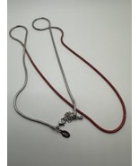 Silver And Red American Eagle Outfitters Long Cable Necklace 36” - £12.73 GBP
