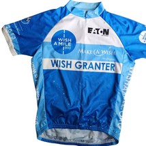 Wish-A-Mile 2013 Wish Granter Cycling Jersey Men M Med Medium Blue White - $14.40