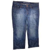 Merona Womens Size 16 Short Mid Rise Jeans y2k Whisker Straight Leg Jeans Denim - £11.90 GBP