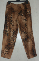 New Womens Socialite By Dana Buchman Leopard Print Linen Dress Pant Size 14P - £19.73 GBP