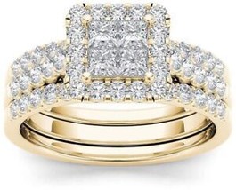 Princess VVS1 Diamond 2.25Ct Silver 925 Engagement Ring Set 14K Gold Fn 6 7 8 9  - £91.21 GBP
