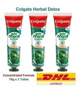 3 x Colgate Herbal Detox Concentrated Formula Toothpaste Citrus Mint 76g - £25.83 GBP