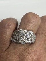 Vintage Weiß Saphir Ring 925 Sterlingsilber Größe 7.5 - £114.73 GBP