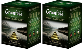Greenfield Black Tea Royal Earl Grey Set Of 2 Boxes X 20 = 40 Pyramids Us Seller - £12.44 GBP