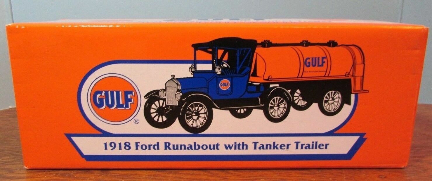 GULF collectible truck/bank 1918 FORD RUNABOUT TANKER TRAILER truck 1/25 scale - $21.60