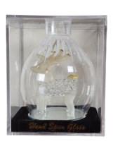 Vintage Michael&#39;s Blown Glass Ornament Bulb Christmas Reindeer Hand Decorated 3. - £9.28 GBP