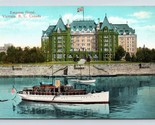 Vue De Empress Hôtel De Eau Victoria BC Canada Unp DB Carte Postale L14 - $6.10