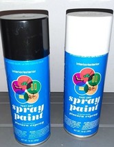 2 Spray Paint Cans Fast Dry 10 oz Gloss White and Black - $374.43 MXN