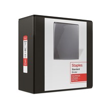 5&quot; Staples Standard View Binder with D-Rings Black 976180 - £30.50 GBP