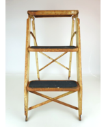Vtg  Metal Shabby Chic 2 Step Ladder Folding Original Paint 24” H Plant ... - $1,319.24 MXN