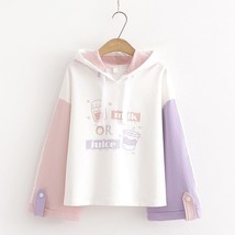 Harajuku Kawaii Teen Girl Hoodies Cute Cat  Graphic Women Sweetshirts Hooded Swe - £79.27 GBP