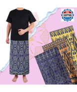 Batik Long Sarong Geometric Pattern Ethnic Tradisional Wrap Batik Man Ma... - $26.69