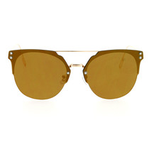 Rimless Flat Top Flat Lens Sunglasses Womens Eyewear Thin Metal Frame - £14.01 GBP