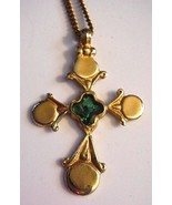 Alva Museum Replicas Golden Byzantine Greek Green Enamel Cross - $29.95
